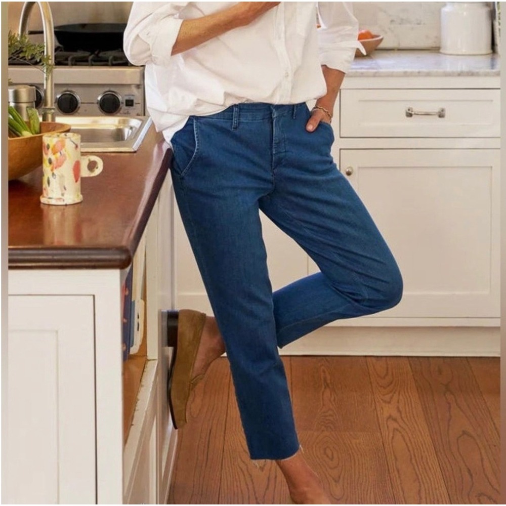 Frank & Eileen Wicklow Italian Denim Blue Jeans Womens Size 2 Raw Hem USA Made - Picture 8 of 10